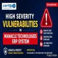 CERT-In Warns of Multiple High-Severity Flaws in Manacle Technologies ERP System