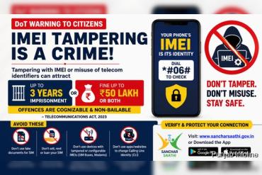 IMEI Tampering Can Lead to 3 Years in Jail and ₹50 Lakh Fine, DoT Warns Mobile Users