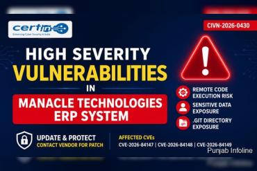 CERT-In Warns of Multiple High-Severity Flaws in Manacle Technologies ERP System