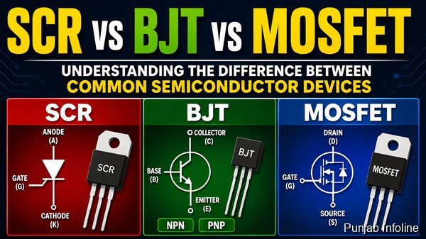 SCR vs BJT vs MOSFET: Key Differences, Working Principles and Applications